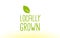 locally grown green leaf text concept logo icon design