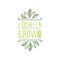 Locally grown - product label on white background