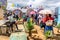 Locals in cemetery, Giant kite festival, Santiago Sacatepequez,