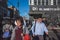 Locals crossing Main Street in Flushing Chinatown