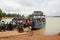 Locals crossing river Sharavathi in South India