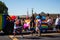 Locals of Oakdale, California represent the LGBT community with a Pride float in the parade.