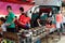 Locals preparing and selling Chinese pancake at Chingay Parade route in Johor Bahru