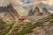 Locatelli Refuge in the Dolomites,Tre Cime Di Lavaredo,Alps,Italy