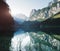 Location Alpine lake Vorderer Gosausee in Upper Austria