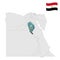 Location Asyut  Governorate on map Egypt. 3d location sign similar to the flag of  Asyut. Quality map  with  provinces Egypt for y