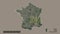 Location of Auvergne-RhÃ´ne-Alpes, region of France,. Satellite