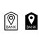 Location bank line and glyph icon. Bank buildind and pin vector illustration isolated on white. Bank navigation outline