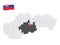 Location  Banska Bystrica Region on map Slovakia. 3d location sign similar to the flag of Banska Bystrica Region. Quality map  wit