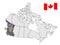 Location of  British Ð¡olumbia on map Canada. 3d British Ð¡olumbia location sign. Flag of British Ð¡olumbia Province.