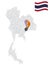 Location of Buriram Province on map Thailand. 3d Buriram flag map marker location pin. Quality map with Provinces of Thailand for