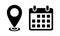 Location and calendar icon vector. Address and date sign symbol