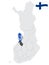 Location Central Ostrobothnia Region on map Finland. 3d location sign similar to the flag of  Central Ostrobothnia. Quality map  w