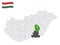 Location Csongrad-Csanad County on map Hungary. 3d location sign similar to the flag of  Csongrad-Csanad. Quality map  with  Regio