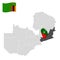 Location  Eastern Province  on map Zambia. 3d location sign similar to the flag of Eastern Province. Quality map  with  Regions of