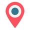 Location flat icon, map pin and website button