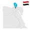 Location Gharbia Governorate on map Egypt. 3d location sign similar to the flag of  Gharbia. Quality map  with  provinces Egypt
