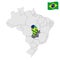 Location of Goias on map Brazil. 3d Goias location sign similar to the flag of Goias. Quality map  with regions of Brazil. Federal