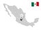 Location of Guanajuato State on map Mexico. 3d location sign  of Guanajuato. Quality map with  provinces of  Mexico for your desig