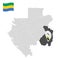 Location Haut-Ogooue Province  on map Gabon. 3d location sign similar to the flag of  Haut-Ogooue Province. Quality map  with  Reg