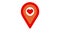 Location heart sign. Map pointer icon animation - 4K