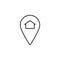 Location, home icon. Simple thin line, outline vector of location icons for ui and ux, website or mobile application