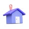 Location home isolated,3d icon white background-3d rendering