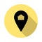 Location, home simple vector icon in long shadow style