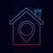 Location of the house or the pointer nolan icon. Simple thin line, outline vector of real estate icons for ui and ux, website or