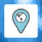 Location Icon. Location icon and map of the Western hemisphere.