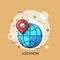 Location Icon logo line flat design. Vector illustration.