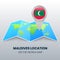Location Icon Of Maldives On The World Map, Round Pin Icon Of Maldives
