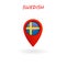 Location Icon for Sweden Flag, Vector