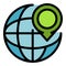 Location illegal immigrants icon color outline vector