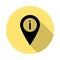 Location, info simple vector icon in long shadow style