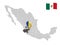 Location of Jalisco on map Mexico. 3d location sign  of Jalisco. Quality map with  provinces of  Mexico for your design