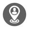 Location, locate us, navigation icon. Gray vector sketch.