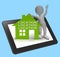 Location Location Location House Tablet Shows Perfect Property A