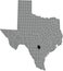 Location map of the Bexar County of Texas, USA