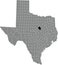 Location map of the Bosque County of Texas, USA