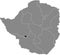 Location map of the Bulawayo province of Zimbabwe