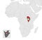 Location Map of Burundi on map Africa. 3d Republic of Burundi flag map marker location pin. High quality map of  Burundi.