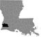 Location map of the Calcasieu Parish of Louisiana, USA