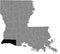 Location map of the Cameron Parish of Louisiana, USA