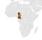 Location Map of Cameroon on map Africa. 3d Cameroon flag map marker location pin. High quality map of Cameroon.