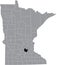 Location map of the Carver County of Minnesota, USA