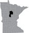 Location map of the Cass County of Minnesota, USA