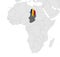 Location Map of Chad on map Africa. 3d Republic of Chad  flag map marker location pin. High quality map of  Chad.