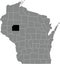 Location map of the Chippewa County of Wisconsin, USA