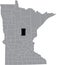 Location map of the Crow Wing County of Minnesota, USA